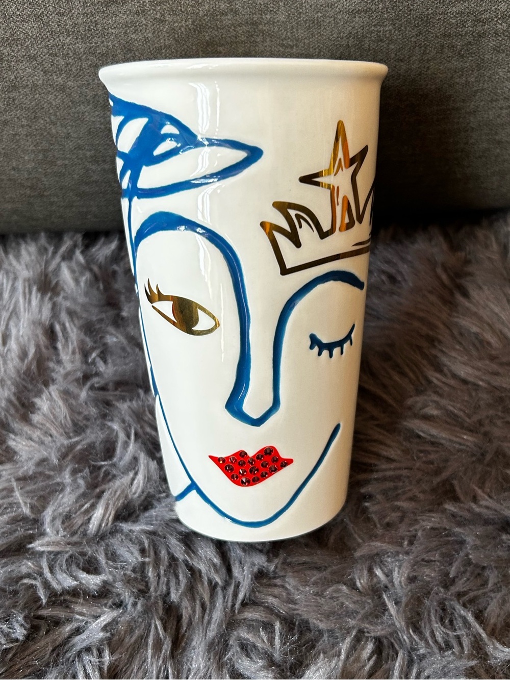 Starbucks 2016 Anniversary Collection Winking Mermaid Siren Swarovski No Lid